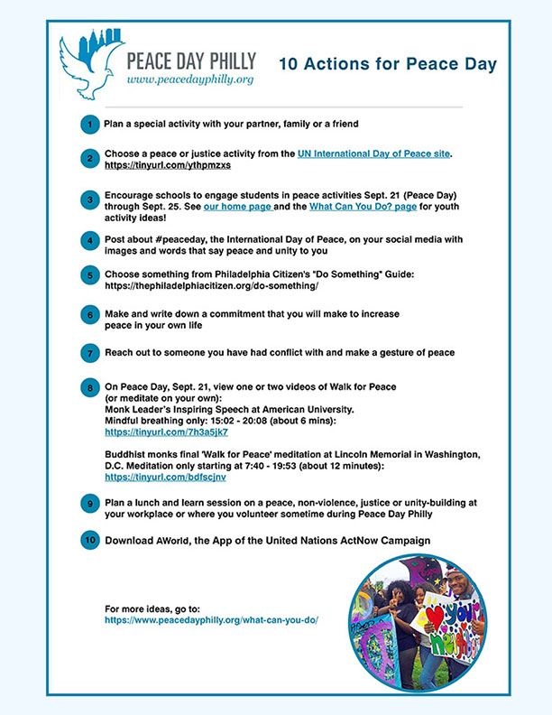 10 Actions for Peace Day