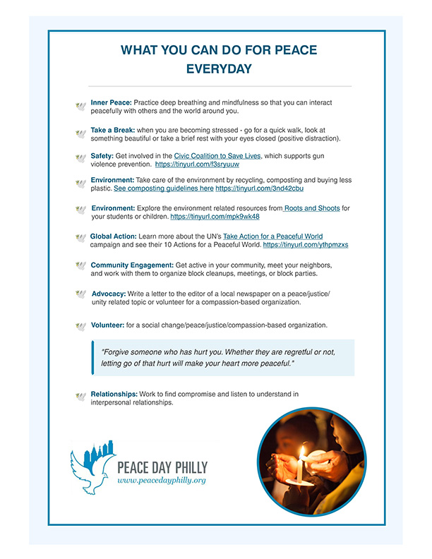 What You Can Do for Peace Everyday