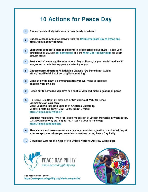10 Actions for Peace Day